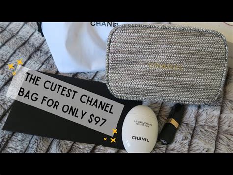 chanel free gift with purchase 2022|chanel makeup bag free gift.